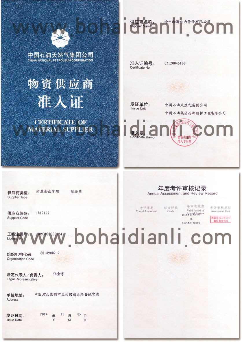 中國石油物資供應商準入證